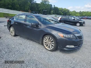 2014 Acura RLX Advance Pkg with VIN JH4KC1F92EC004325, listed as a Copart auction lot 57860314 with 221,784 mi miles and Salvage Title. Bid and sale history available at carsss.com. Image 4.