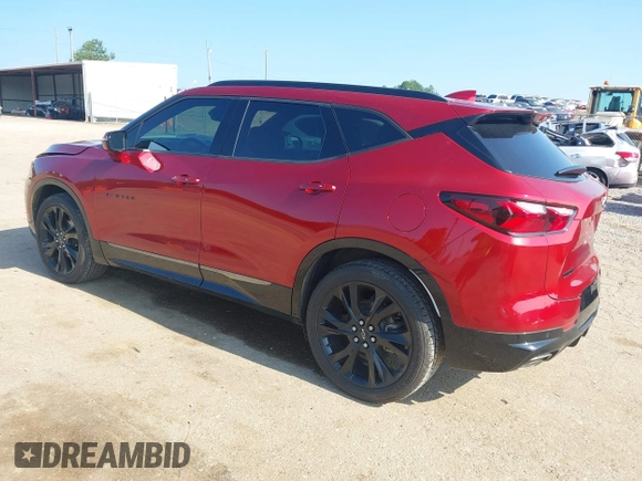 2021 Chevrolet Blazer RS with VIN 3GNKBERS2MS503863, listed as a IAAI auction lot 42424635 with 76,040 mi miles and . Bid and sale history available at DreamBid. Image 3.