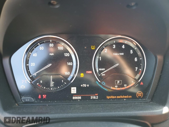 2021 BMW X1 sDrive28i with VIN WBXJG7C0XM5S33884, listed as a Copart auction lot 48413405 with 89,698 mi miles and Salvage Title. Bid and sale history available at DreamBid. Image 9.