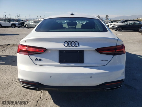2022 Audi A5 Sportback S line Premium Plus with VIN WAUFACF59NA036277, listed as a Copart auction lot 46436005 with 25,624 mi miles and Salvage Title. Bid and sale history available at carsss.com. Image 6.