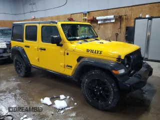 2020 Jeep Wrangler Unlimited Sport Altitude with VIN 1C4HJXDG4LW284590, listed as a Copart auction lot 84806434 with 88,887 mi miles and Salvage title. Bid and sale history available at DreamBid. Image 4.