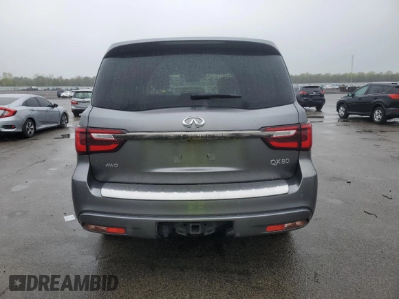 2021 Infiniti QX80 Luxe with VIN JN8AZ2AE3M9267803, listed as a Copart auction lot 55650725 with 55,544 mi miles and Salvage Title. Bid and sale history available at DreamBid. Image 6.