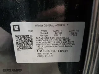 2020 Chevrolet Malibu LS with VIN 1G1ZC5ST1LF140684, listed as a Copart auction lot 48302075 with 47,436 mi miles and Clean Title. Bid and sale history available at carsss.com. Image 12.