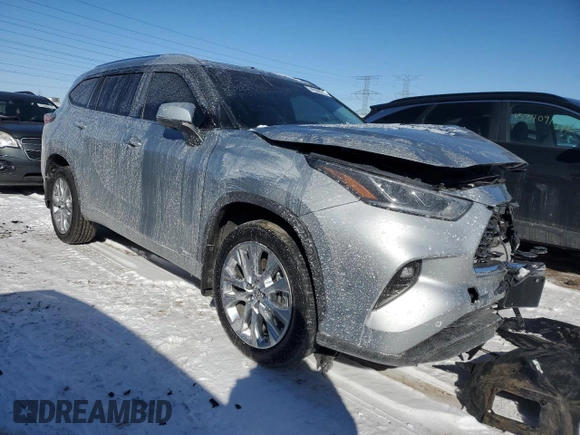 2023 Toyota Highlander Hybrid Limited with VIN 5TDXBRCH2PS133610, listed as a Copart auction lot 45696215 with 56,166 mi miles and Salvage title. Bid and sale history available at DreamBid. Image 4.