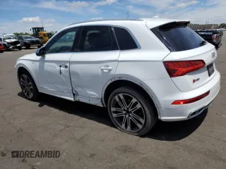 2018 Audi SQ5 Premium Plus with VIN WA1A4AFY6J2009863, listed as a Copart auction lot 56418064 with 76,666 mi miles and Salvage Title. Bid and sale history available at DreamBid. Image 2.