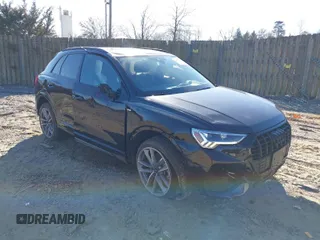 2024 Audi Q3 S line Premium with VIN WA1DECF35R1049699, listed as a IAAI auction lot 41177879 with 15,852 mi miles. Bid and sale history available at carsss.com. Image 1.