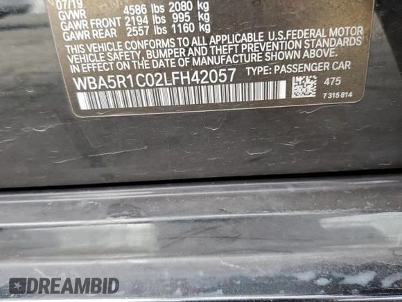 2020 BMW 3 Series 330i with VIN WBA5R1C02LFH42057, listed as a Copart auction lot 47142865 with 200,121 mi miles and Clean Title. Bid and sale history available at DreamBid. Image 13.