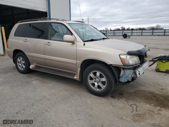 2004 Toyota Highlander with VIN JTEEP21AX40037479, listed as a Copart auction lot 50090735 with 186,707 mi miles and Salvage Title. Bid and sale history available at carsss.com. Image 4.