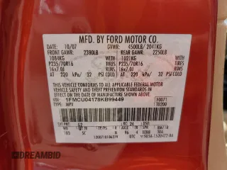 2008 Ford Escape Limited with VIN 1FMCU04178KB99449, listed as a Copart auction lot 56977605 with 113,371 mi miles and Salvage title. Bid and sale history available at DreamBid. Image 14.