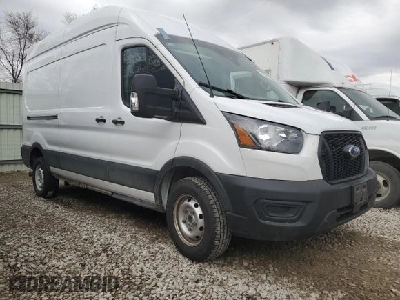 2023 Ford Transit Cargo with VIN 1FTBR1X86PKA91709, listed as a Copart auction lot 50389085 with 107,777 mi miles and Salvage title. Bid and sale history available at DreamBid. Image 4.