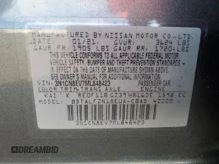 2021 Nissan Versa SV with VIN 3N1CN8EV7ML848423, listed as a Copart auction lot 44277935 with 86,517 mi miles and Non Repairable. Bid and sale history available at carsss.com. Image 12.
