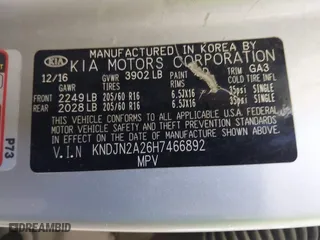 2017 Kia Soul with VIN KNDJN2A26H7466892, listed as a IAAI auction lot 41668441 with 103,768 mi miles. Bid and sale history available at carsss.com. Image 9.
