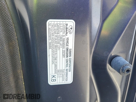 2023 Subaru Crosstrek Premium с VIN JF2GTAPC7PH256337, выставлен на аукционе IAAI как лот 42550046 с пробегом 12 298 миль миль и . История ставок и продаж доступна на DreamBid. Изображение 24.