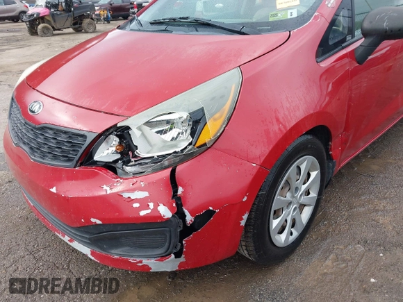 2013 Kia Rio LX with VIN KNADM4A34D6310495, listed as a IAAI auction lot 41986664 with 129,145 mi miles. Bid and sale history available at carsss.com. Image 6.