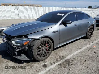 2022 Mercedes-Benz AMG GT with VIN W1K7X5KBXNA047596, listed as a Copart auction lot 47842485 with 54,742 mi miles and Salvage Title. Bid and sale history available at carsss.com. Image 1.