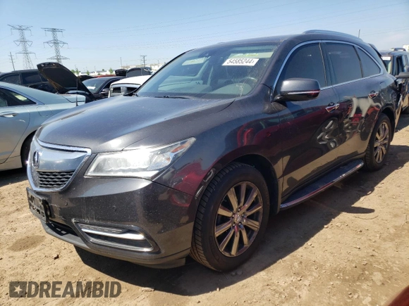2016 Acura MDX w/Advance with VIN 5FRYD4H93GB001669, listed as a Copart auction lot 54585244 with 159,429 mi miles and Salvage Title. Bid and sale history available at carsss.com. Image 1.