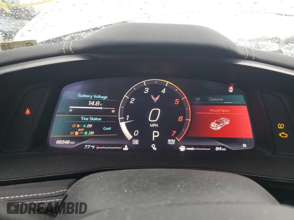 2020 Chevrolet Corvette 1LT with VIN 1G1Y62D42L5105388, listed as a Copart auction lot 48319215 with 68,349 mi miles and Salvage Title. Bid and sale history available at carsss.com. Image 9.