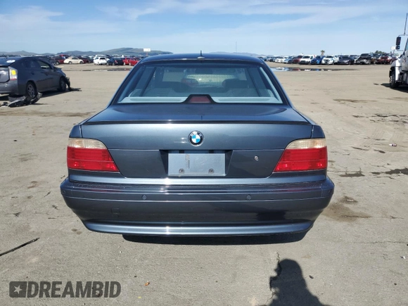 2001 BMW 7 Series 740i with VIN WBAGG83421DN87364, listed as a Copart auction lot 44462125 with 123,519 mi miles and Salvage title. Bid and sale history available at DreamBid. Image 6.