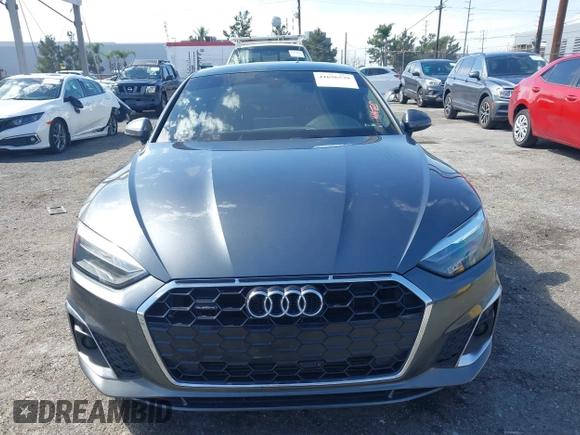 2022 Audi A5 Sportback S line Premium with VIN WAUDACF5XNA028633, listed as a IAAI auction lot 41696539 with 1 mi miles. Bid and sale history available at carsss.com. Image 12.