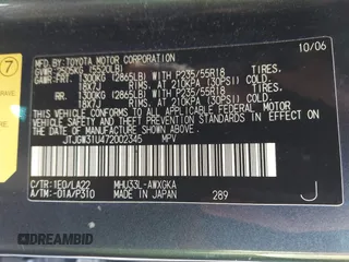 2007 Lexus RX 400h z VIN JTJGW31U472002345, wystawiony jako IAAI lot #42316771 z przebiegiem 196 551 mil mil oraz . Historia ofert i sprzedaży dostępna na DreamBid. Obrazek 9.