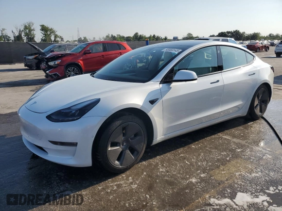 2022 Tesla Model 3 Long Range with VIN 5YJ3E1EB2NF199141, listed as a Copart auction lot 53069145 with 67,140 mi miles and Non Repairable. Bid and sale history available at DreamBid. Image 1.
