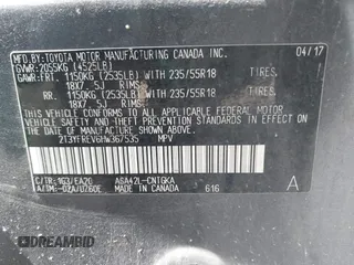 2017 Toyota RAV4 Limited with VIN 2T3YFREV6HW367535, listed as a IAAI auction lot 41843772 with 114,834 mi miles. Bid and sale history available at carsss.com. Image 9.
