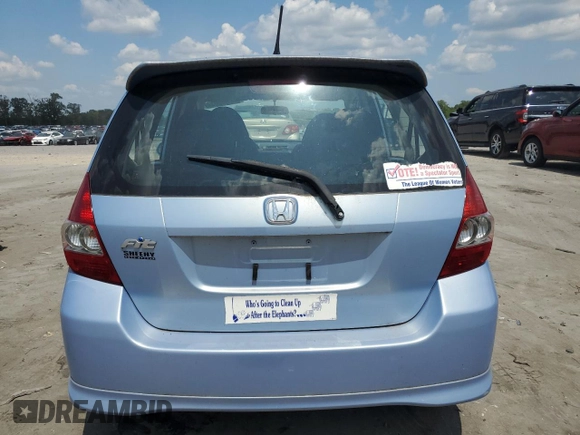 2008 Honda Fit Sport with VIN JHMGD38618S037263, listed as a Copart auction lot 66802634 with 42,487 mi miles and Salvage Title. Bid and sale history available at carsss.com. Image 6.