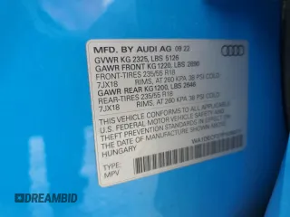 2023 Audi Q3 S line Premium z VIN WA1DECF37P1038071, wystawiony jako Copart lot #52602355 z przebiegiem 44 479 mil mil oraz Szkody całkowita. Historia ofert i sprzedaży dostępna na DreamBid. Obrazek 14.