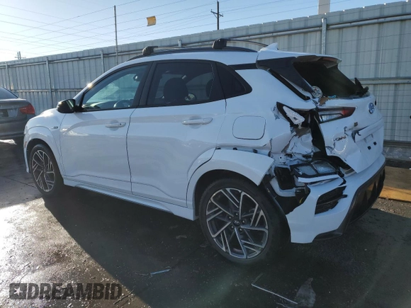 2022 Hyundai Kona N Line with VIN KM8K3CA33NU796555, listed as a Copart auction lot 42942895 with 39,328 mi miles and Salvage Title. Bid and sale history available at carsss.com. Image 2.