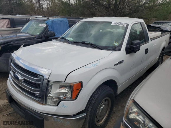 2014 Ford F-150 XL with VIN 1FTNF1CF8EKD21029, listed as a Copart auction lot 89342625 with 131,311 mi miles and Salvage Title. Bid and sale history available at carsss.com. Image 1.