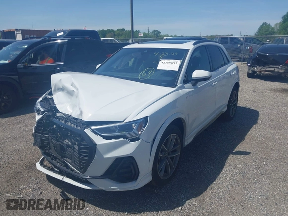 2023 Audi Q3 S line Premium Plus with VIN WA1EECF36P1151143, listed as a IAAI auction lot 42159895 with 15,885 mi miles and . Bid and sale history available at DreamBid. Image 2.
