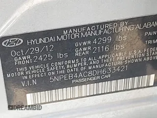 2013 Hyundai Sonata GLS with VIN 5NPEB4AC8DH633421, listed as a IAAI auction lot 42465981 with 116,349 mi miles and . Bid and sale history available at DreamBid. Image 9.