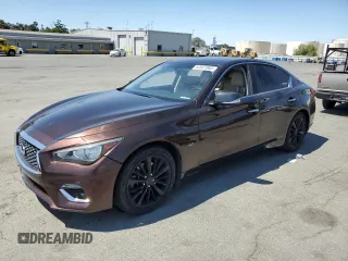 2018 Infiniti Q50 Luxe with VIN JN1EV7AP1JM352478, listed as a Copart auction lot 62607085 with 46,890 mi miles and Salvage title. Bid and sale history available at DreamBid. Image 1.