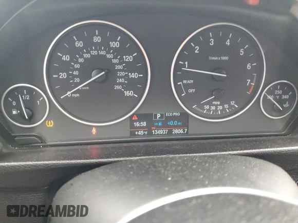 2016 BMW 3 Series 320i with VIN WBA8A9C55GK617904, listed as a Copart auction lot 42219425 with 134,937 mi miles and Salvage Title. Bid and sale history available at carsss.com. Image 9.