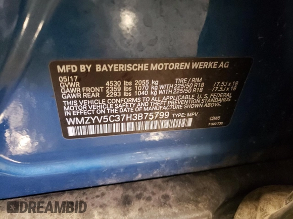 2017 MINI Countryman Cooper z VIN WMZYV5C37H3B75799, wystawiony jako Copart lot #83622044 z przebiegiem 71 118 mil mil oraz Szkoda całkowita • Salvage title. Historia ofert i sprzedaży dostępna na DreamBid. Obrazek 13.