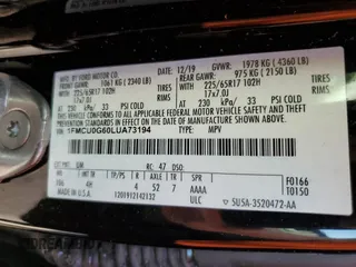 2020 Ford Escape SE with VIN 1FMCU0G60LUA73194, listed as a Copart auction lot 77064694 with Not Provided miles and Non Repairable. Bid and sale history available at carsss.com. Image 13.