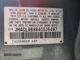 2004 Acura TSX w/Navigation with VIN JH4CL96984C035497, listed as a Copart auction lot 47575605 with 233,266 mi miles and Salvage Title. Bid and sale history available at carsss.com. Image 12.