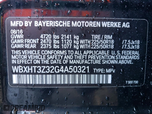 2016 BMW X1 xDrive28i with VIN WBXHT3Z32G4A50321, listed as a Copart auction lot 38800493 with 58,278 mi miles. Bid and sale history available at carsss.com. Image 14.