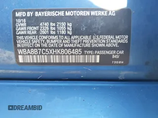 2017 BMW 3 Series 340i xDrive with VIN WBA8B7C5XHK806485, listed as a IAAI auction lot 41833087 with 113,236 mi miles. Bid and sale history available at carsss.com. Image 9.