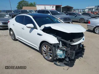 2015 Kia Optima SXL Turbo with VIN 5XXGR4A63FG517492, listed as a IAAI auction lot 42022042 with 162,400 mi miles and . Bid and sale history available at DreamBid. Image 1.