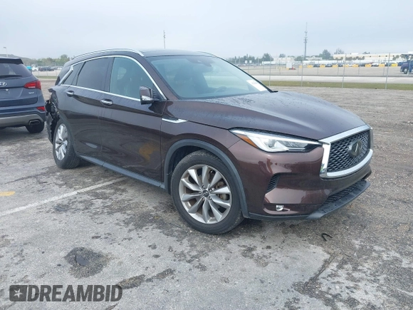 2020 Infiniti QX50 Luxe with VIN 3PCAJ5M10LF119755, listed as a IAAI auction lot 41356089 with 39,243 mi miles and . Bid and sale history available at DreamBid. Image 1.