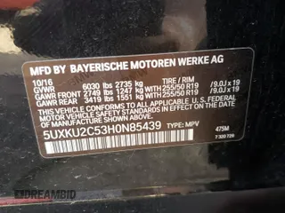 2017 BMW X6 xDrive35i with VIN 5UXKU2C53H0N85439, listed as a Copart auction lot 47796703 with 88,266 mi miles. Bid and sale history available at carsss.com. Image 12.