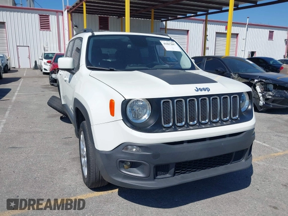 2016 Jeep Renegade Latitude with VIN ZACCJBBT7GPE12725, listed as a IAAI auction lot 41867887 with 126,774 mi miles. Bid and sale history available at carsss.com. Image 1.