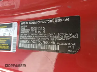 2013 MINI Cooper Coupe with VIN WMWSX1C57DT507660, listed as a Copart auction lot 63930314 with 119,945 mi miles and Non Repairable. Bid and sale history available at carsss.com. Image 12.