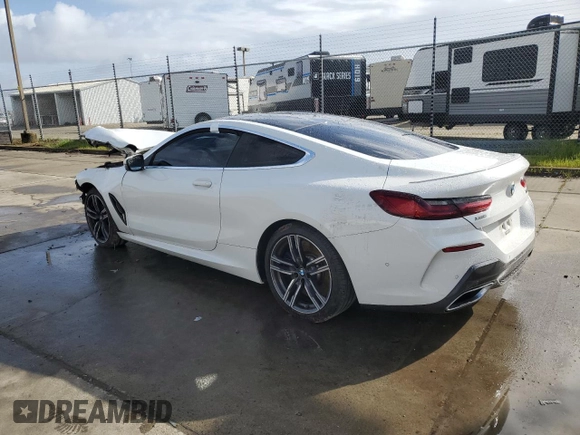 2019 BMW 8 Series M850i xDrive with VIN WBABC4C54KBJ35758, listed as a Copart auction lot 49276625 with 0 mi miles and Salvage Title. Bid and sale history available at carsss.com. Image 2.