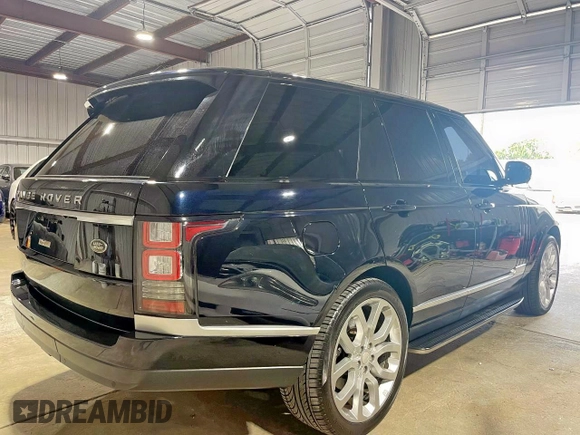 2014 Land Rover Range Rover Supercharged with VIN SALGS2TF6EA155229, listed as a Copart auction lot 62614735 with 95,369 mi miles and Salvage title. Bid and sale history available at DreamBid. Image 4.