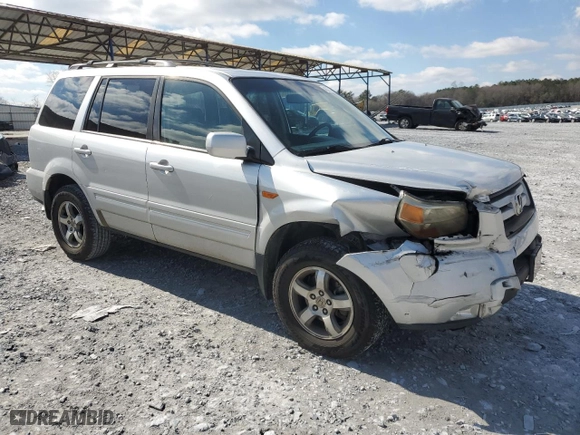 2007 Honda Pilot EX-L with VIN 5FNYF18517B009082, listed as a Copart auction lot 46277405 with 133,530 mi miles and Salvage Title. Bid and sale history available at carsss.com. Image 4.