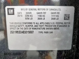 2014 Cadillac XTS Luxury z VIN 2G61M5S34E9315607, wystawiony jako Copart lot #58578595 z przebiegiem Nie podano mil oraz Szkoda całkowita • Salvage title. Historia ofert i sprzedaży dostępna na DreamBid. Obrazek 12.