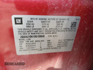 2013 GMC Terrain Denali with VIN 2GKALYEK1D6168848, listed as a Copart auction lot 50791795 with 173,870 mi miles and Non Repairable. Bid and sale history available at DreamBid. Image 12.