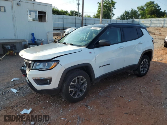 2021 Jeep Compass Trailhawk with VIN 3C4NJDDB2MT583833, listed as a Copart auction lot 58736675 with 67,090 mi miles and Salvage title. Bid and sale history available at DreamBid. Image 1.